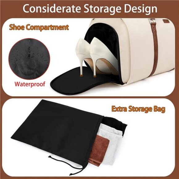 Convertible Garment Duffel Bag for Travel - Carry On Garment Bags - Picture 3 of 8